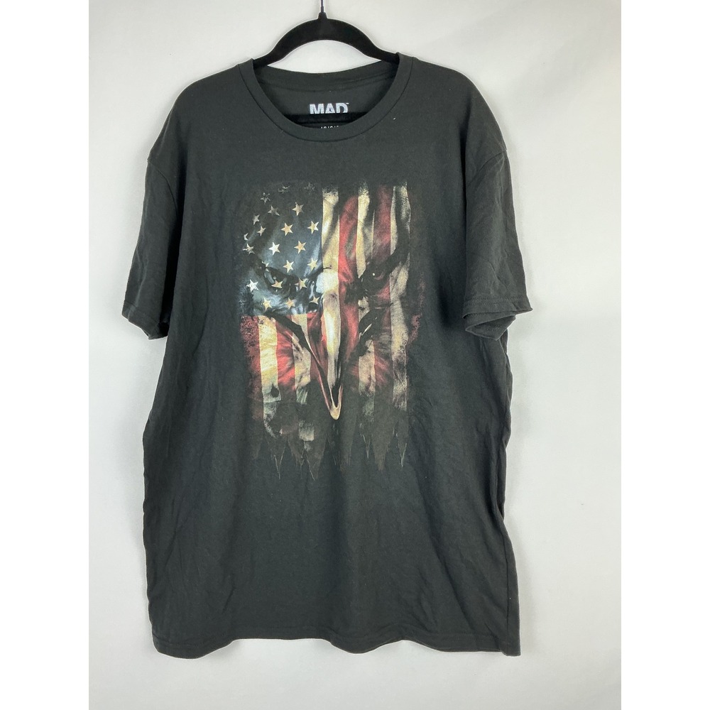 MAD‎ Engine Graphic T-Shirt American Flag Eagle Patriotic USA  Mens LG